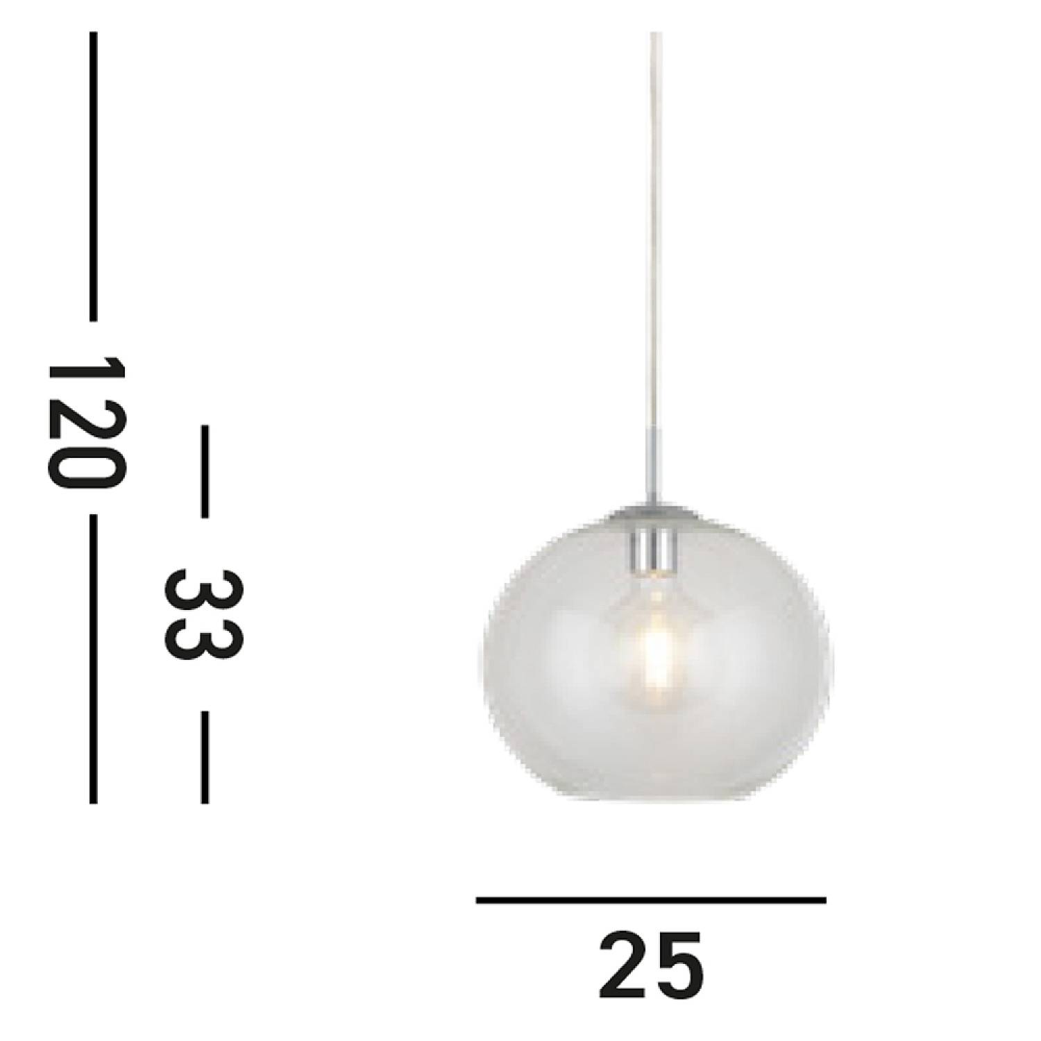 Sospensione Contemporanea Balls Acciaio Cromo Vetro Trasparente 1 Luce E27 D25Cm 1621CL