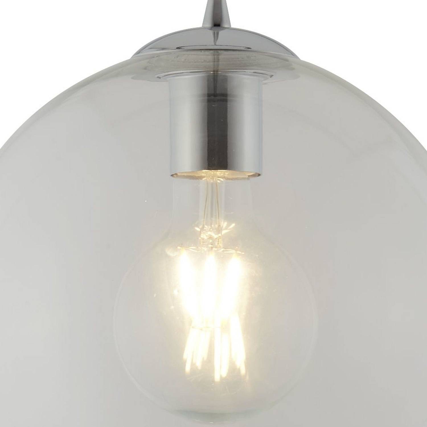 Sospensione Contemporanea Balls Acciaio Cromo Vetro Trasparente 1 Luce E27 D25Cm 1621CL