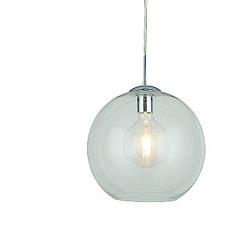 Sospensione Contemporanea Balls Acciaio Cromo Vetro Trasparente 1 Luce E27 D30Cm Sospensione Contemporanea Balls Acciaio Cromo Vetro Trasparente 1 Luce E27 D30Cm