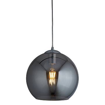 Sospensione Contemporanea Balls Acciaio Cromo Vetro Fumè 1 Luce E27 D30Cm Sospensione Contemporanea Balls Acciaio Cromo Vetro Fumè 1 Luce E27 D30Cm