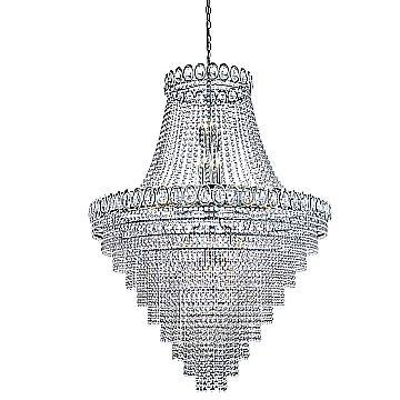 Lampadario Classico Louis Phillipe Acciaio Cromo Vetro 28 Luci E14