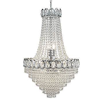 Sospensione Classico Louis Phillipe Acciaio Cromo Vetro 11 Luce E14