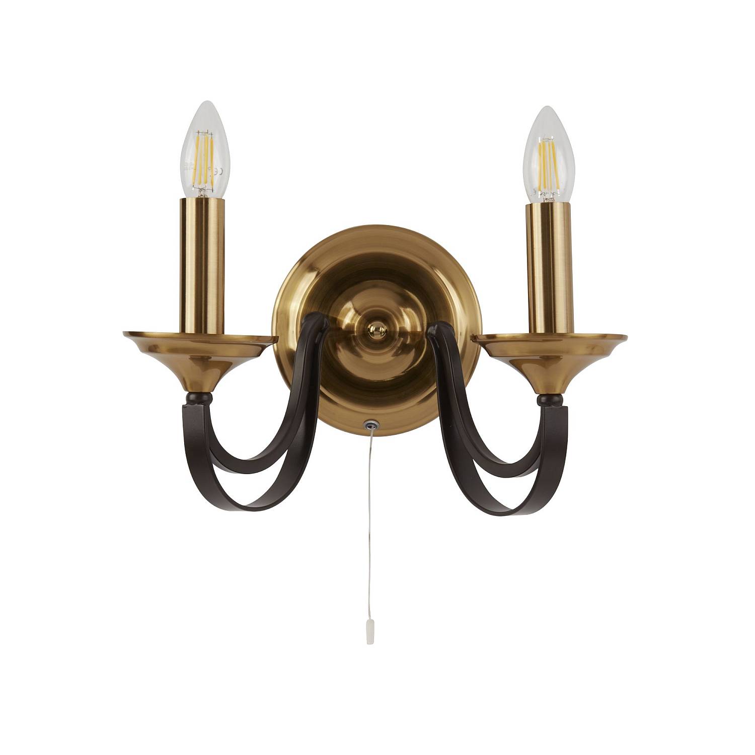 Applique Contemporanea Campanile Acciaio Bronzo Marrone 2 Luci E14 1842-2BZ