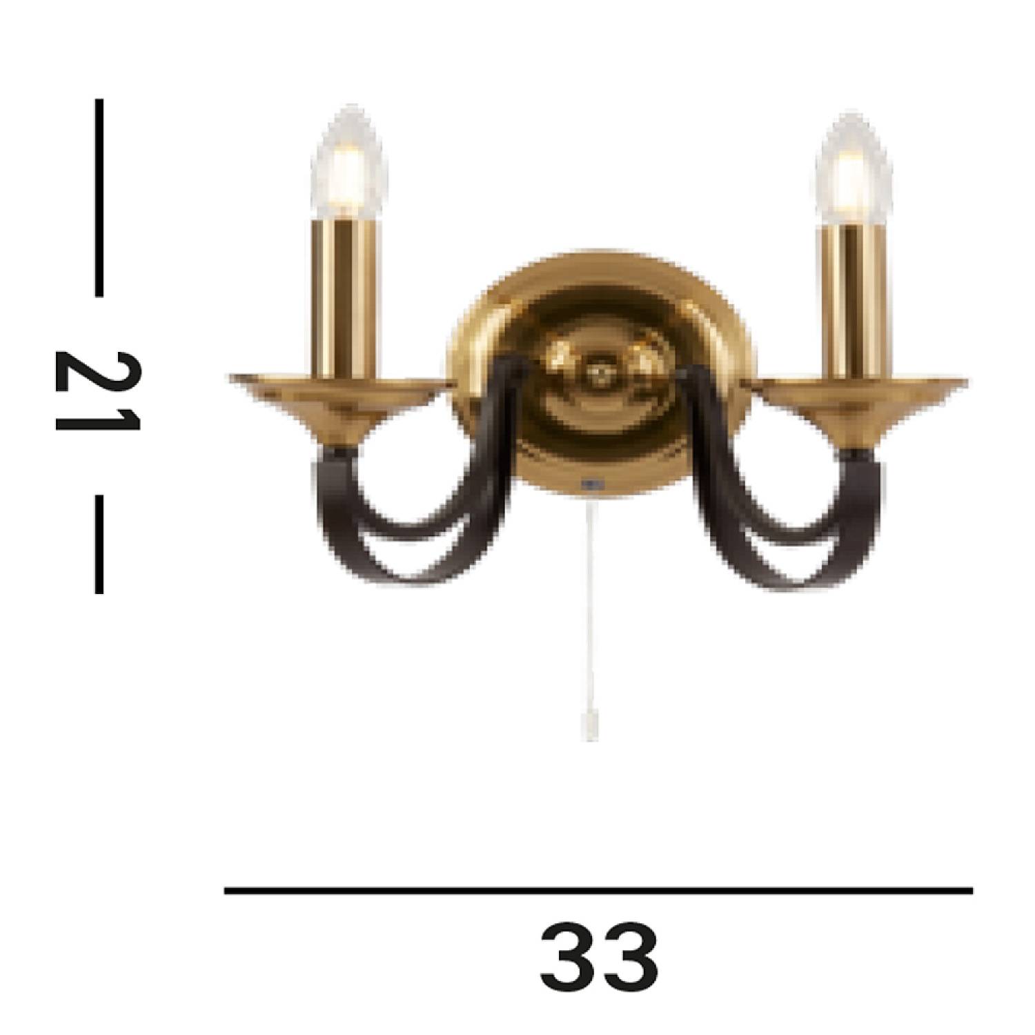 Applique Contemporanea Campanile Acciaio Bronzo Marrone 2 Luci E14 1842-2BZ