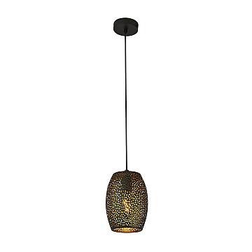 Sospensione Contemporanea Laser Acciaio Nero Oro 1 Luce E27 Sospensione Contemporanea Laser Acciaio Nero Oro 1 Luce E27