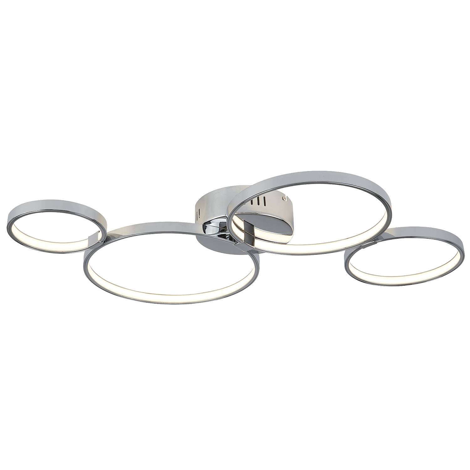 Plafoniera Moderno Solexa Acciaio Cromo Policarbonato Bianco Led 34,74W 3000K 2004-4CC
