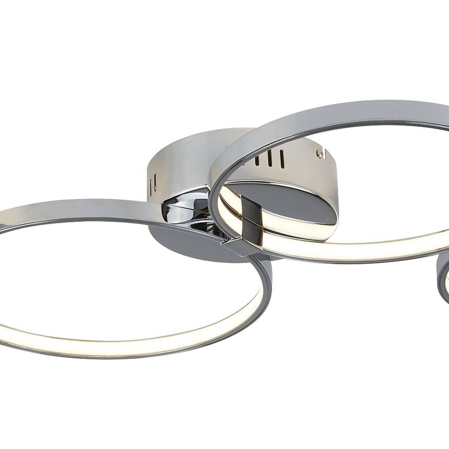 Plafoniera Moderno Solexa Acciaio Cromo Policarbonato Bianco Led 34,74W 3000K 2004-4CC