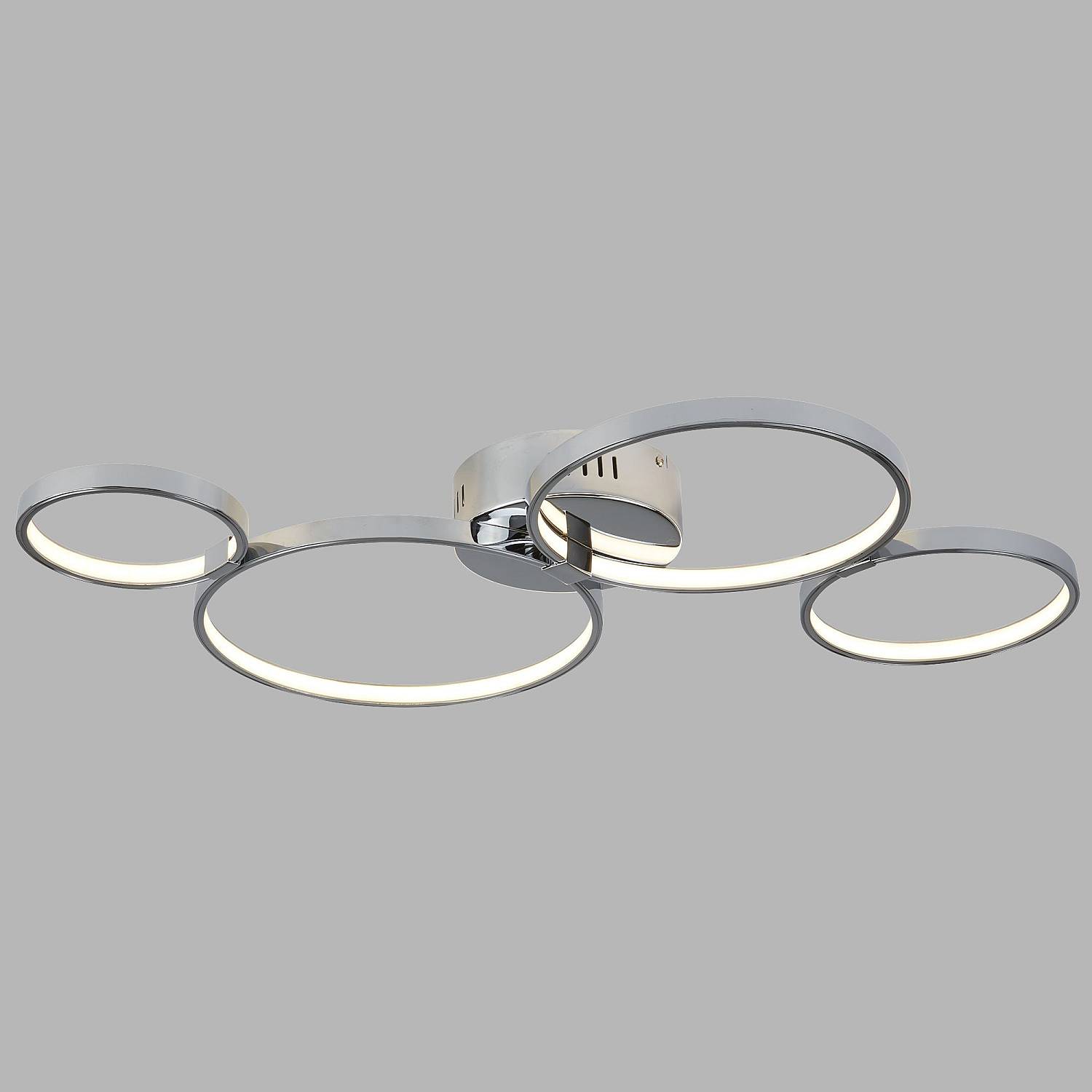 Plafoniera Moderno Solexa Acciaio Cromo Policarbonato Bianco Led 34,74W 3000K 2004-4CC