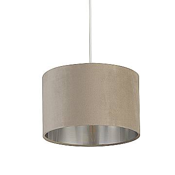 Paralume Contemporaneo Tamburo Acciaio Argento Tessuto Tortora 1 Luce D28Cm Paralume Contemporaneo Tamburo Acciaio Argento Tessuto Tortora 1 Luce D28Cm