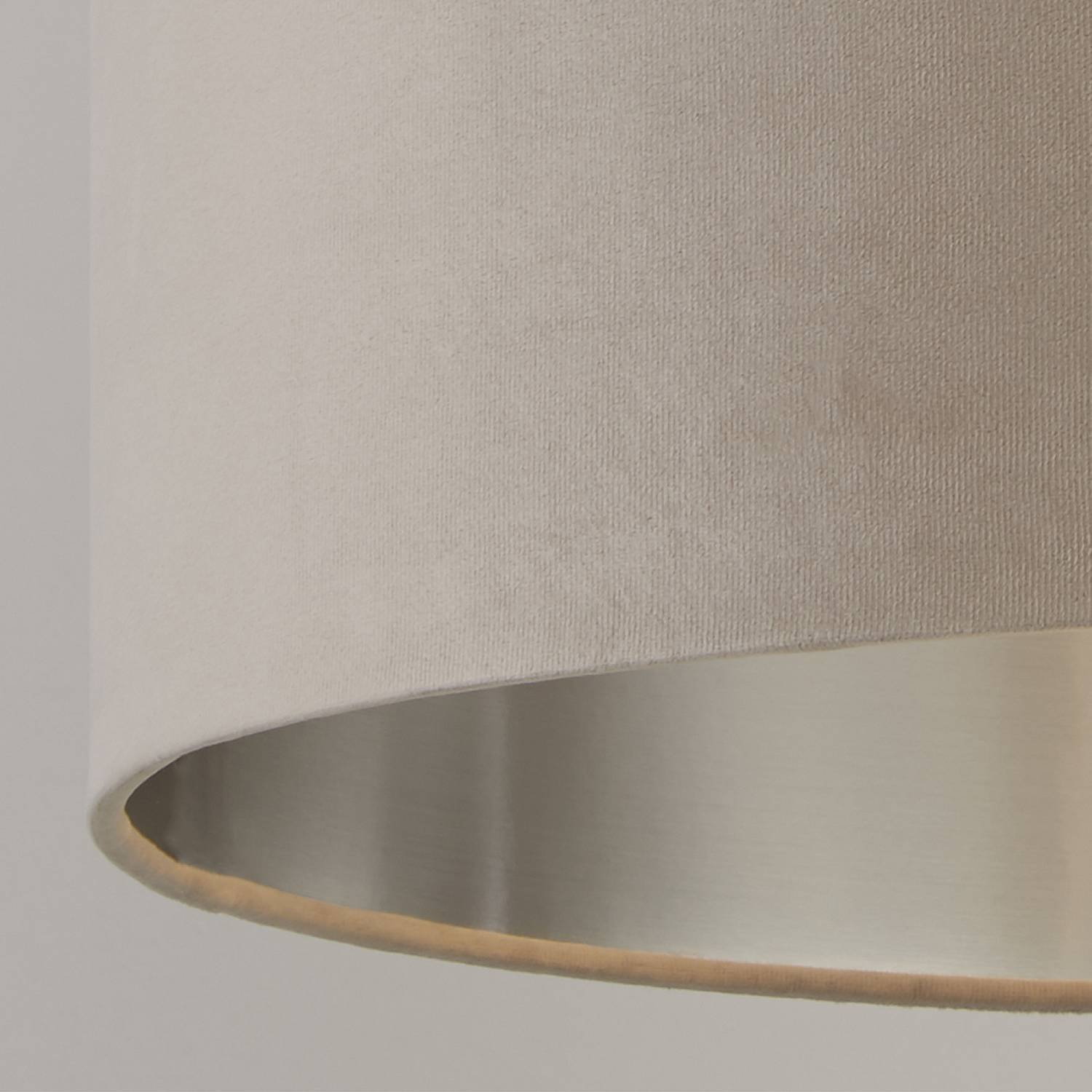 Paralume Contemporaneo Tamburo Tessuto Argento Tortora 1 Luce D38Cm 21035TA