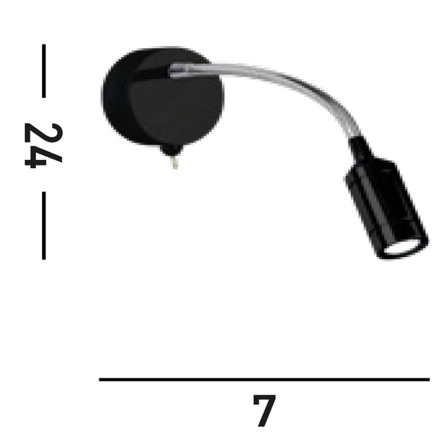 Applique Contemporanea Flexy Acciaio Nero Led 0,75W 2256BK