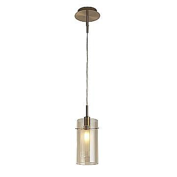 Sospensione Contemporanea Duetto 3 Acciaio Ottone Vetro 1 Luce E14