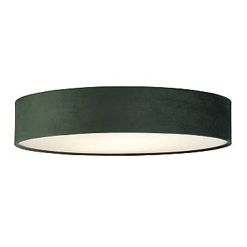 Plafoniera Contemporanea Tamburo Acciaio Verde, Bianco E Gelo Tessuto 3 Luci E27 Plafoniera Contemporanea Tamburo Acciaio Verde, Bianco E Gelo Tessuto 3 Luci E27