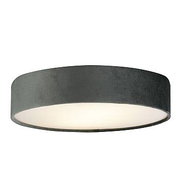 Plafoniera Contemporanea Tamburo Acciaio Grigio Tessuto Bianco 3 Luci E27 Plafoniera Contemporanea Tamburo Acciaio Grigio Tessuto Bianco 3 Luci E27