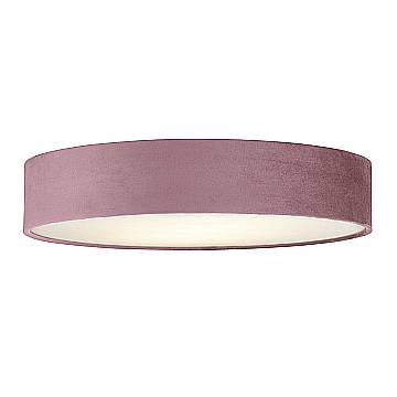 Plafoniera Contemporanea Tamburo Acciaio Rosa Tessuto Bianco 3 Luci E27 Plafoniera Contemporanea Tamburo Acciaio Rosa Tessuto Bianco 3 Luci E27