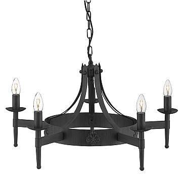 Lampadario Industrial-Nordico Cartwheel Ii Ferro Nero 5 Luci E14 Lampadario Industrial-Nordico Cartwheel Ii Ferro Nero 5 Luci E14