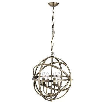 Lampadario Industrial-Nordico Orbita Acciaio Ottone 4 Luci E14 Lampadario Industrial-Nordico Orbita Acciaio Ottone 4 Luci E14