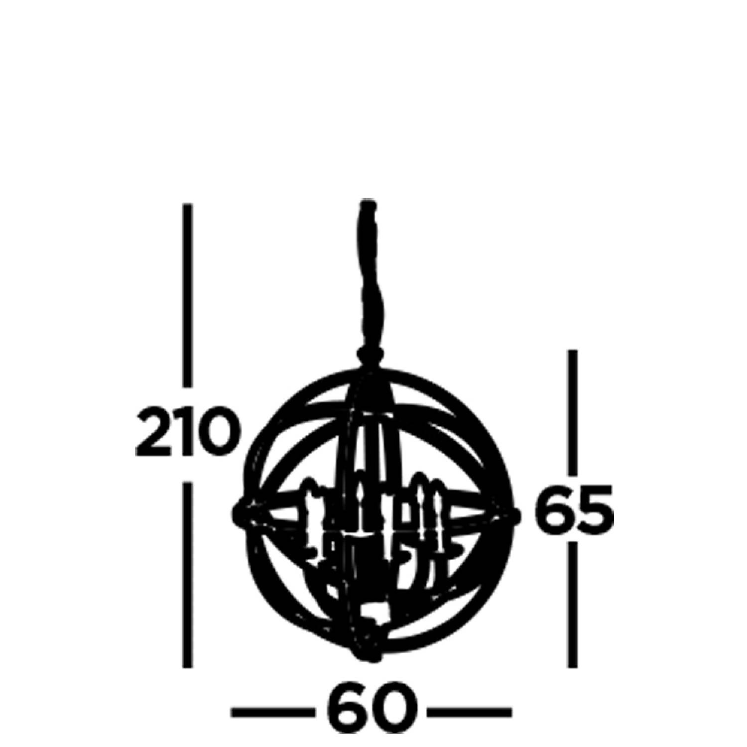 Lampadario Industrial-Nordico Orbita Ferro Argento 6 Luci E14 2476-6SS