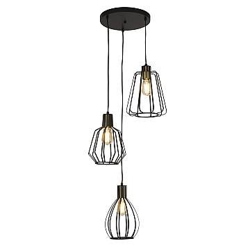 Lampadario Contemporaneo Senatore Acciaio Nero Ottone 3 Luci E27 Lampadario Contemporaneo Senatore Acciaio Nero Ottone 3 Luci E27