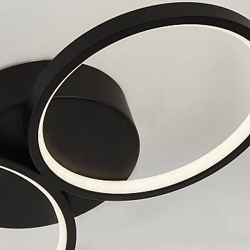 Plafoniera Contemporanea Circo Acciaio Bianco Policarbonato Nero Led 37,3W 3000K