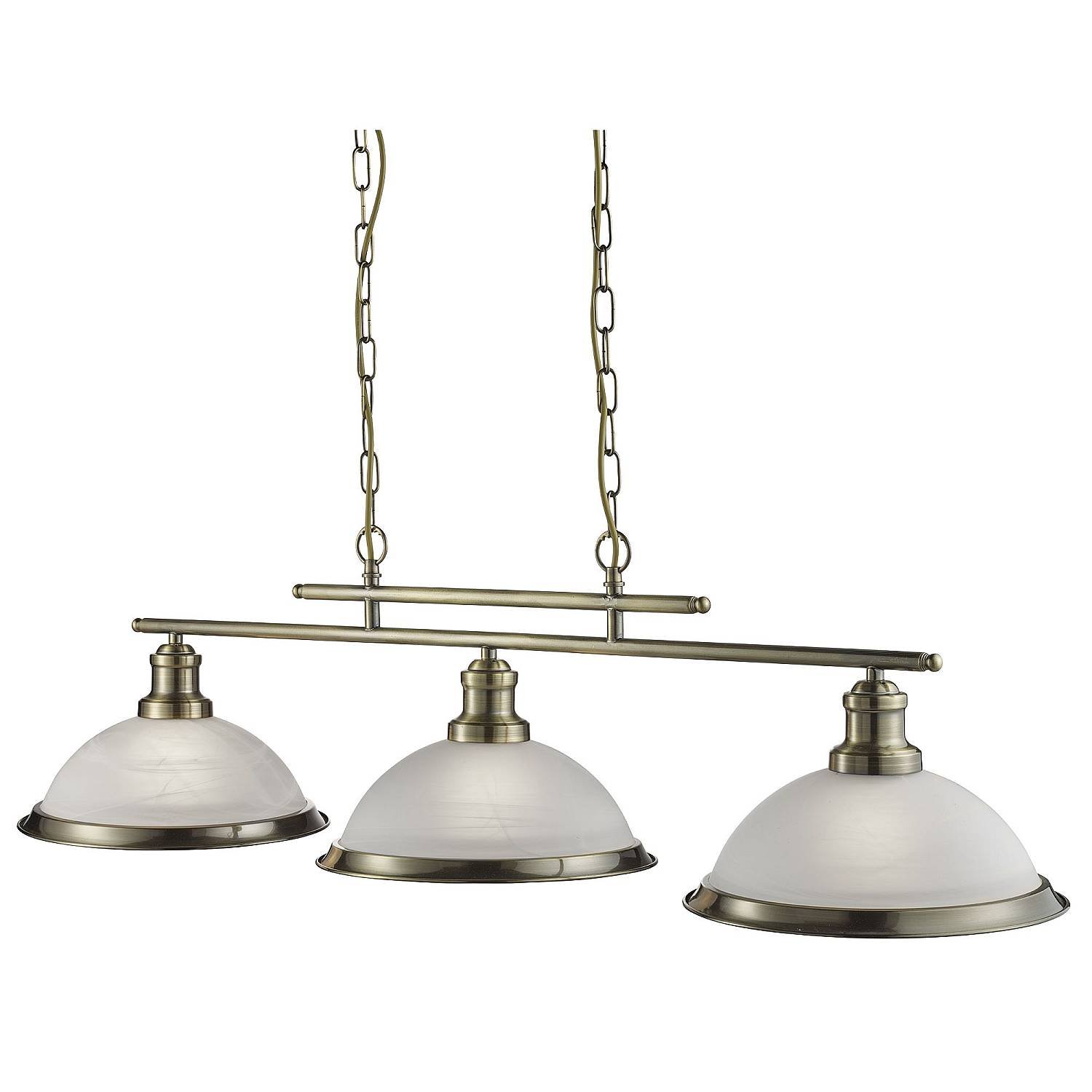 Lampadario Contemporaneo Bistro Acciaio Ottone Vetro 3 Luci E27 2683-3AB