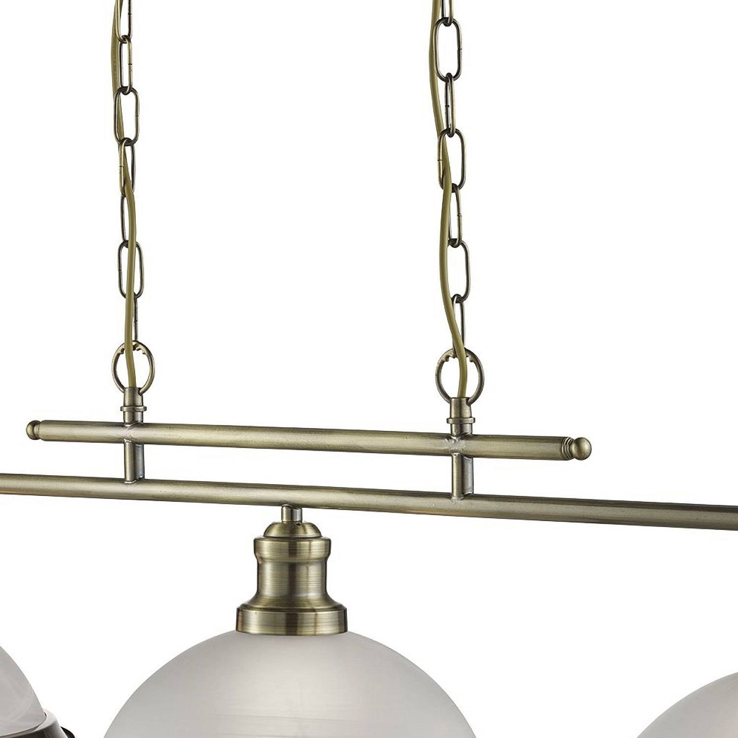 Lampadario Contemporaneo Bistro Acciaio Ottone Vetro 3 Luci E27 2683-3AB
