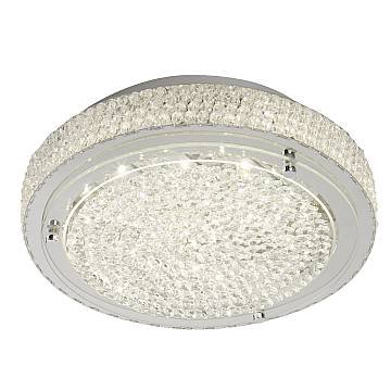 Plafoniera Contemporanea Florida Alluminio Cromo Vetro Led 12W 4000K Plafoniera Contemporanea Florida Alluminio Cromo Vetro Led 12W 4000K