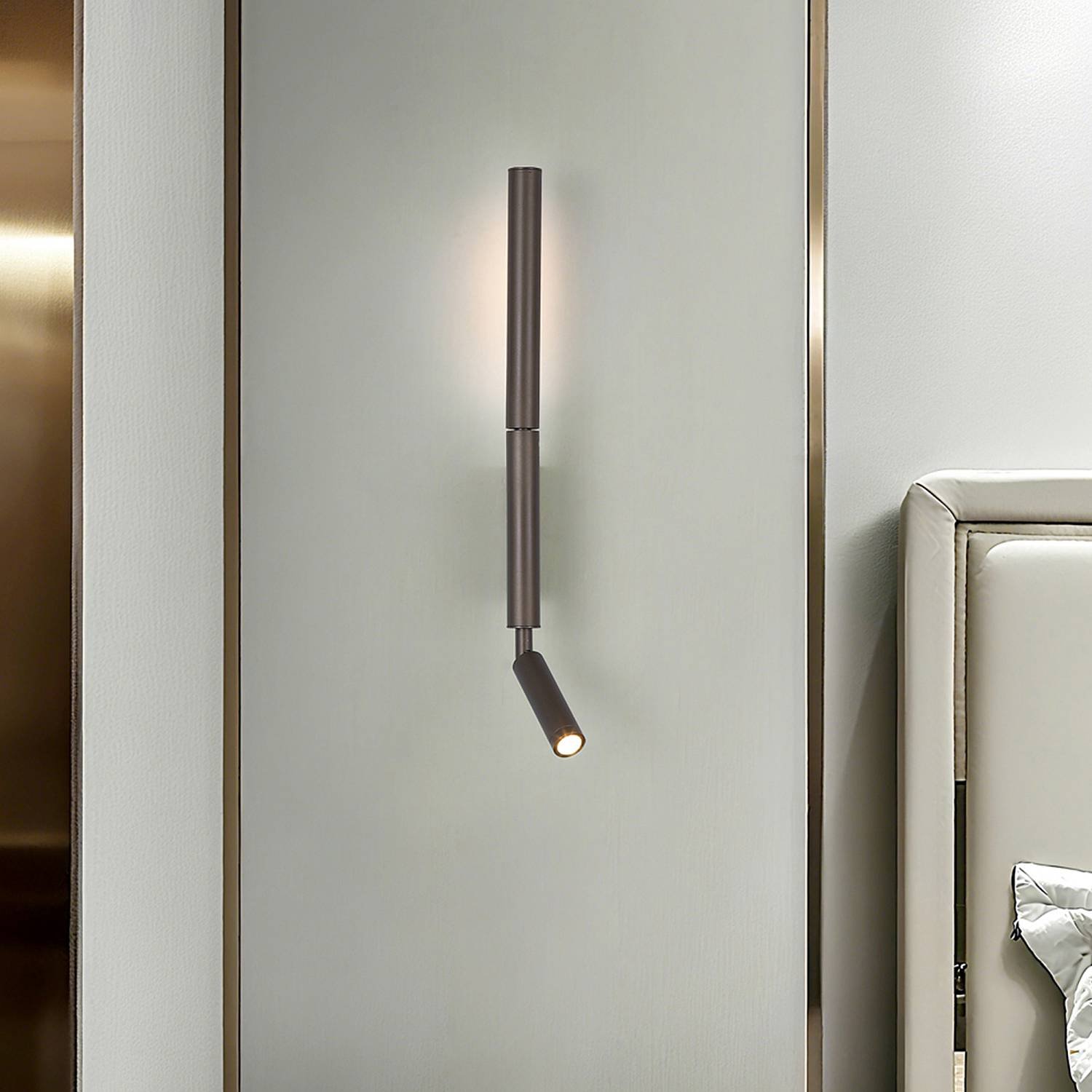 Applique Moderna Architect Metallo Bianco Marrone Acrilico Led 8W 3000K 28127LT