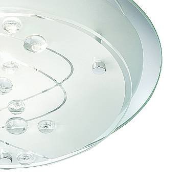 Plafoniera Contemporanea Baia Acciaio Bianco Vetro 1 Luce E27 Plafoniera Contemporanea Baia Acciaio Bianco Vetro 1 Luce E27