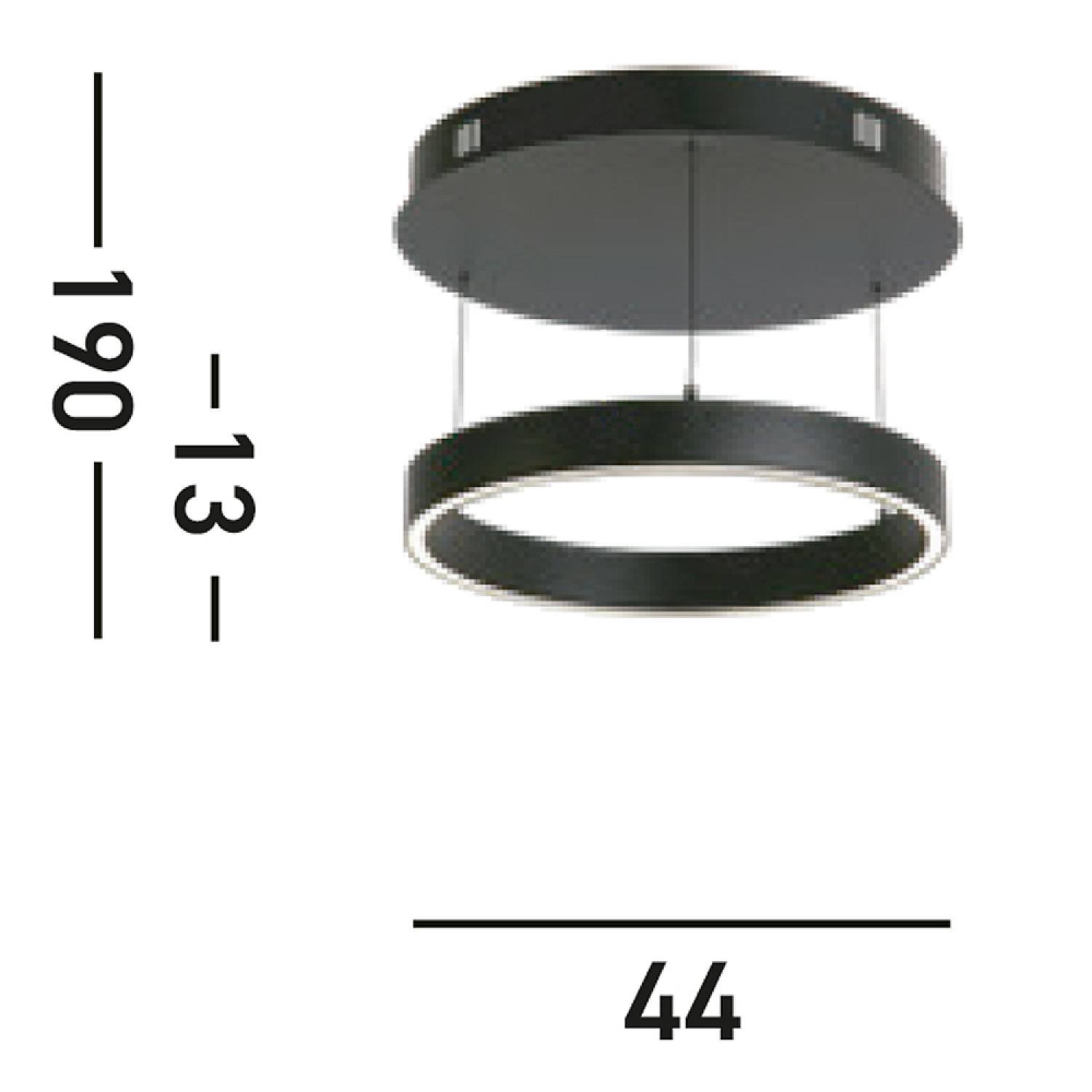 Lampadario Moderno Layla Acciaio Nero Alluminio Led 28,65W 2700-3000-4000K 30410BK