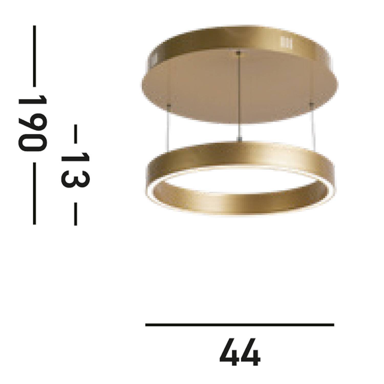 Lampadario Moderno Layla Acciaio Oro Alluminio Led 28,65W 2700-3000-4000K 30410GO