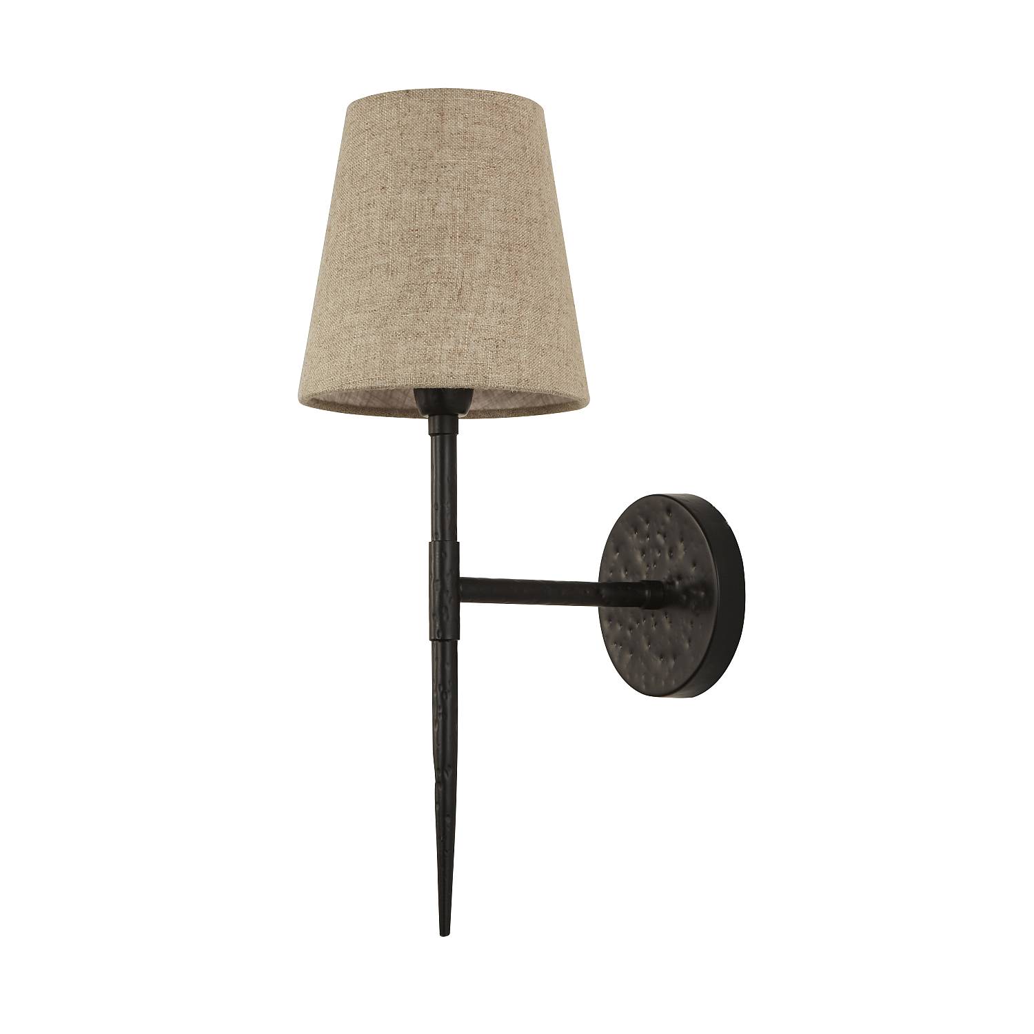 Applique Industrial-Nordico Gotico Acciaio Nero Tessuto 1 Luce E14 30690-1BK