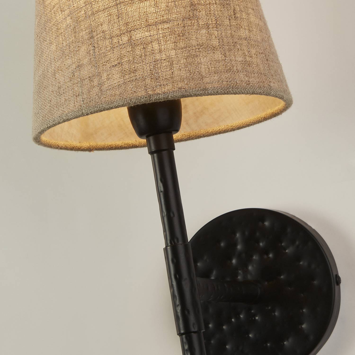 Applique Industrial-Nordico Gotico Acciaio Nero Tessuto 1 Luce E14 30690-1BK