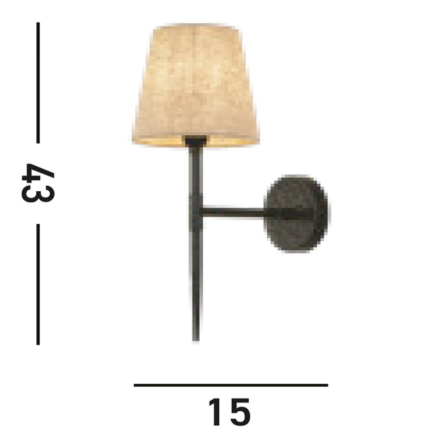 Applique Industrial-Nordico Gotico Acciaio Nero Tessuto 1 Luce E14 30690-1BK