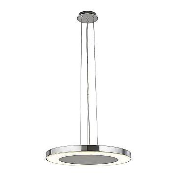 Lampadario Moderno Lexi Acciaio Cromo Vetro Trasparente Led 34W 4000K