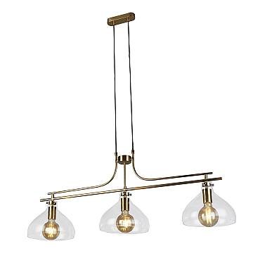 Lampadario Contemporaneo Margherita Acciaio Ottone Vetro 3 Luci E27 Lampadario Contemporaneo Margherita Acciaio Ottone Vetro 3 Luci E27