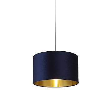 Paralume Contemporaneo Velluto Tessuto Blu Oro