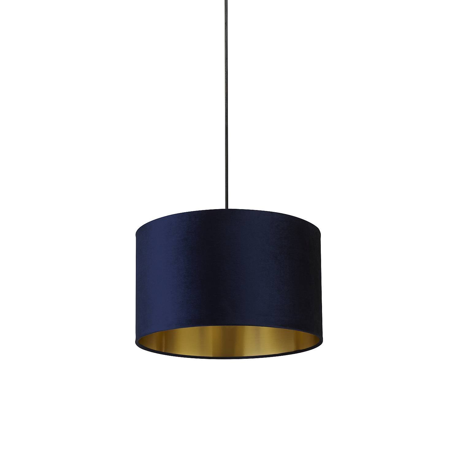 Paralume Contemporaneo Velluto Tessuto Blu Oro 31040AZ