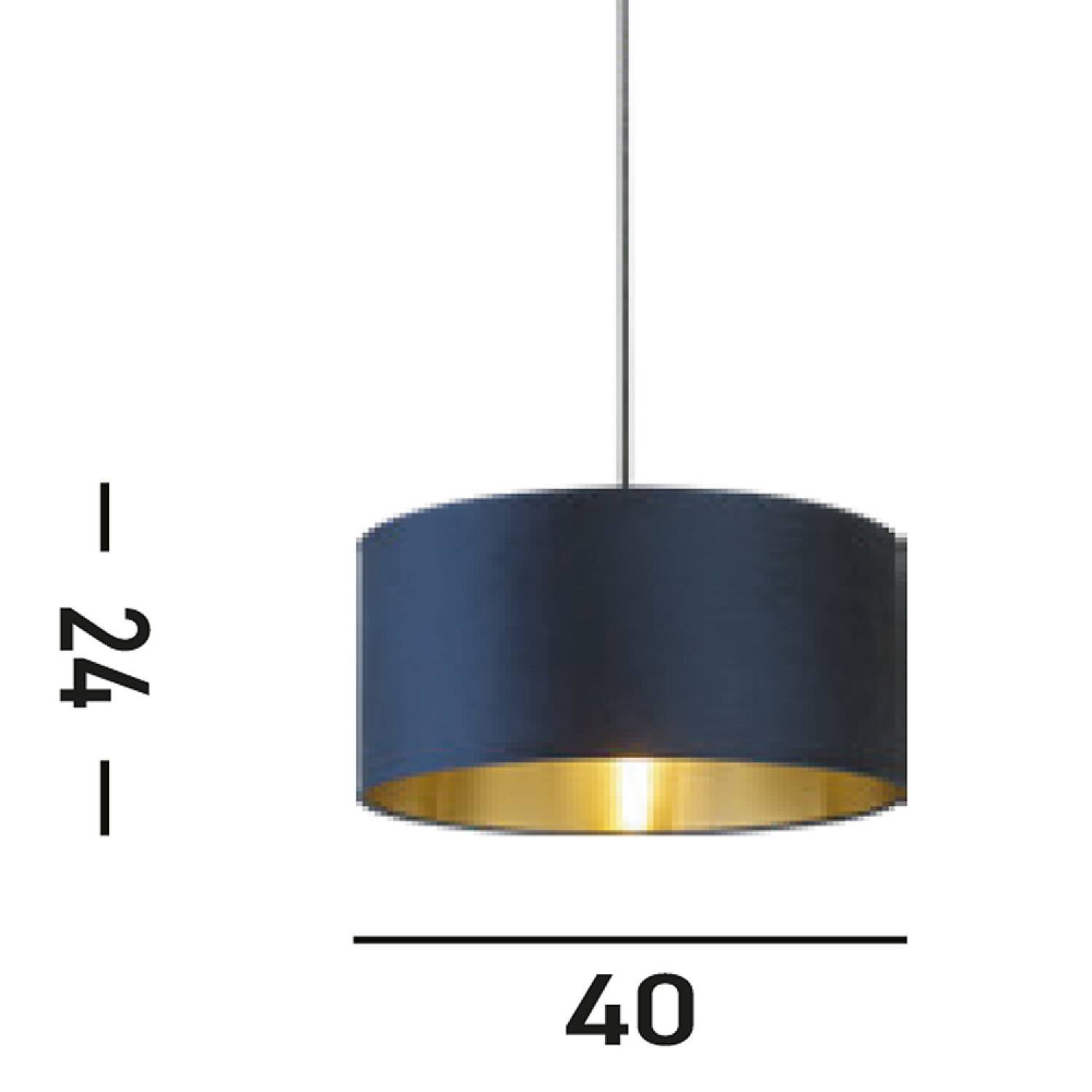 Paralume Contemporaneo Velluto Tessuto Blu Oro 31040AZ