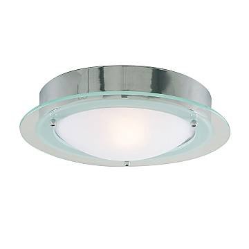 Plafoniera Contemporanea Belfast Acciaio Cromo Vetro 1 Luce E14 Plafoniera Contemporanea Belfast Acciaio Cromo Vetro 1 Luce E14