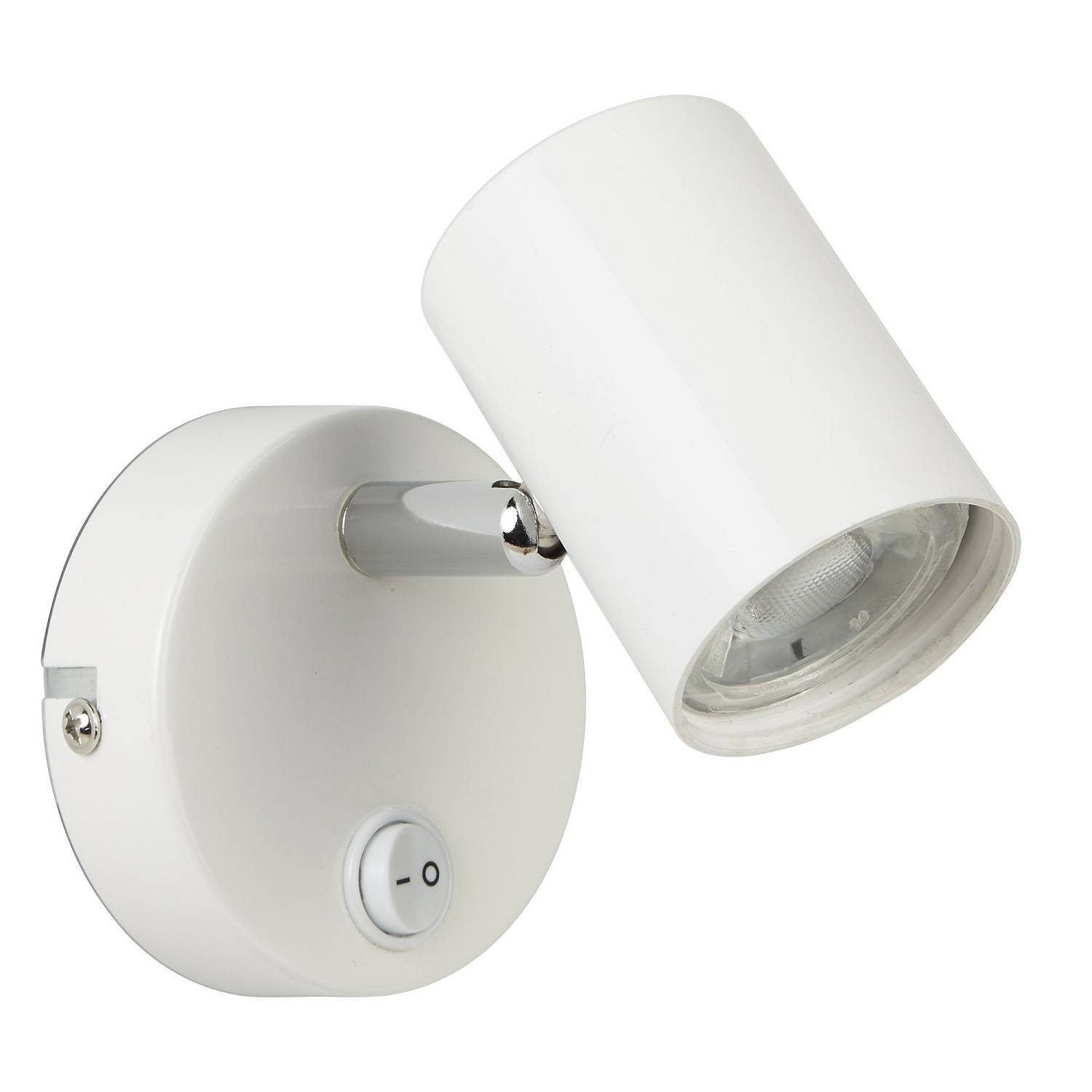 Plafoniera Contemporanea Rollo Acciaio Bianco Vetro Cromo Led 4W 3000K 3171WH