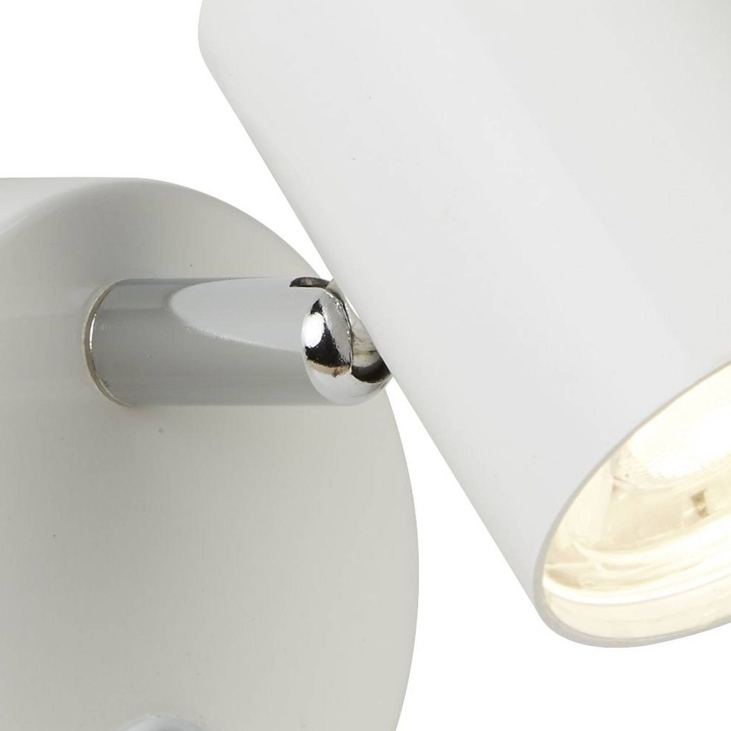 Plafoniera Contemporanea Rollo Acciaio Bianco Vetro Cromo Led 4W 3000K 3171WH
