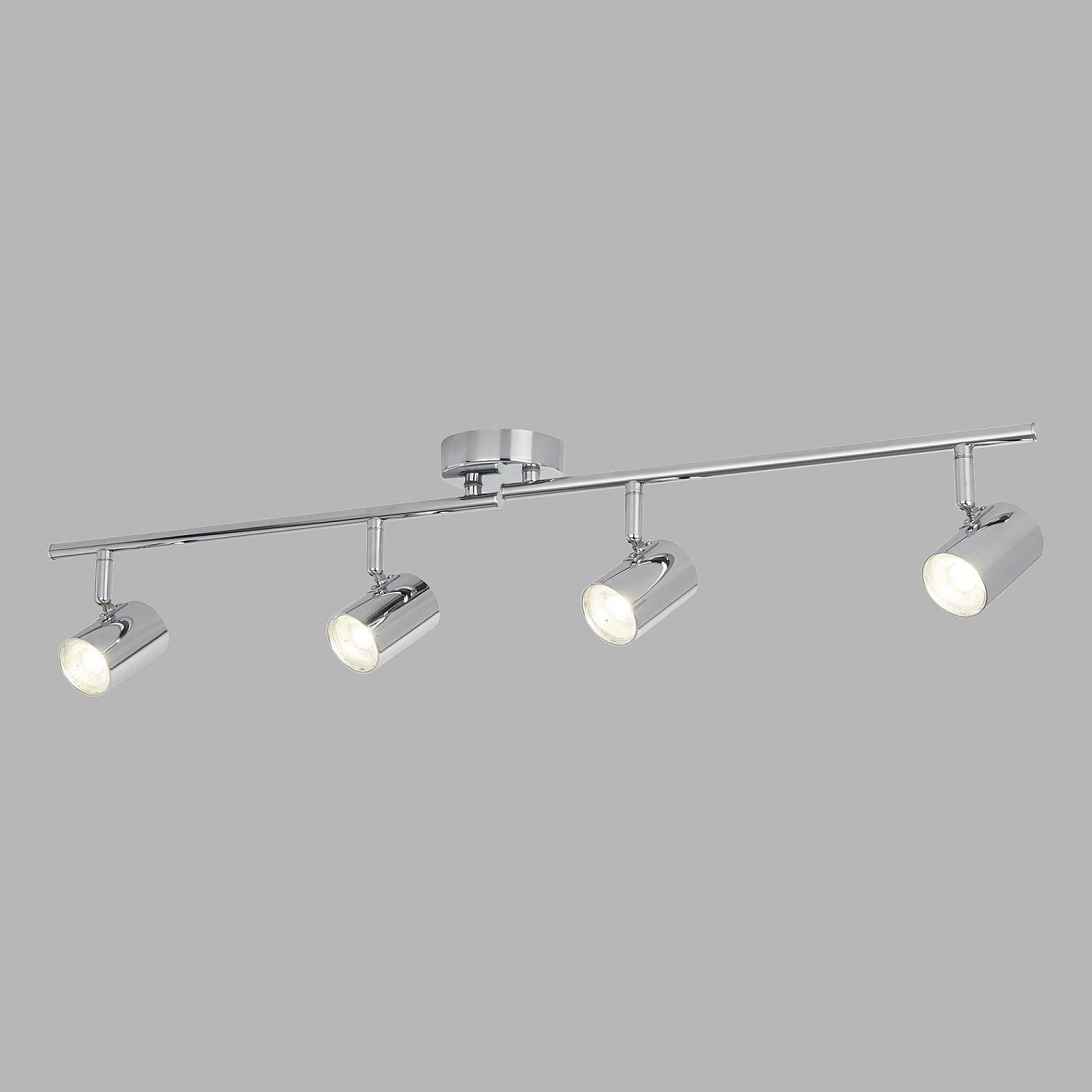 Plafoniera Contemporanea Rollo Acciaio Cromo Vetro Trasparente Led 16,1W 3000K 3174CC