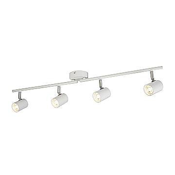 Plafoniera Contemporanea Rollo Acciaio Bianco Vetro Cromo Led 16,1W 3000K