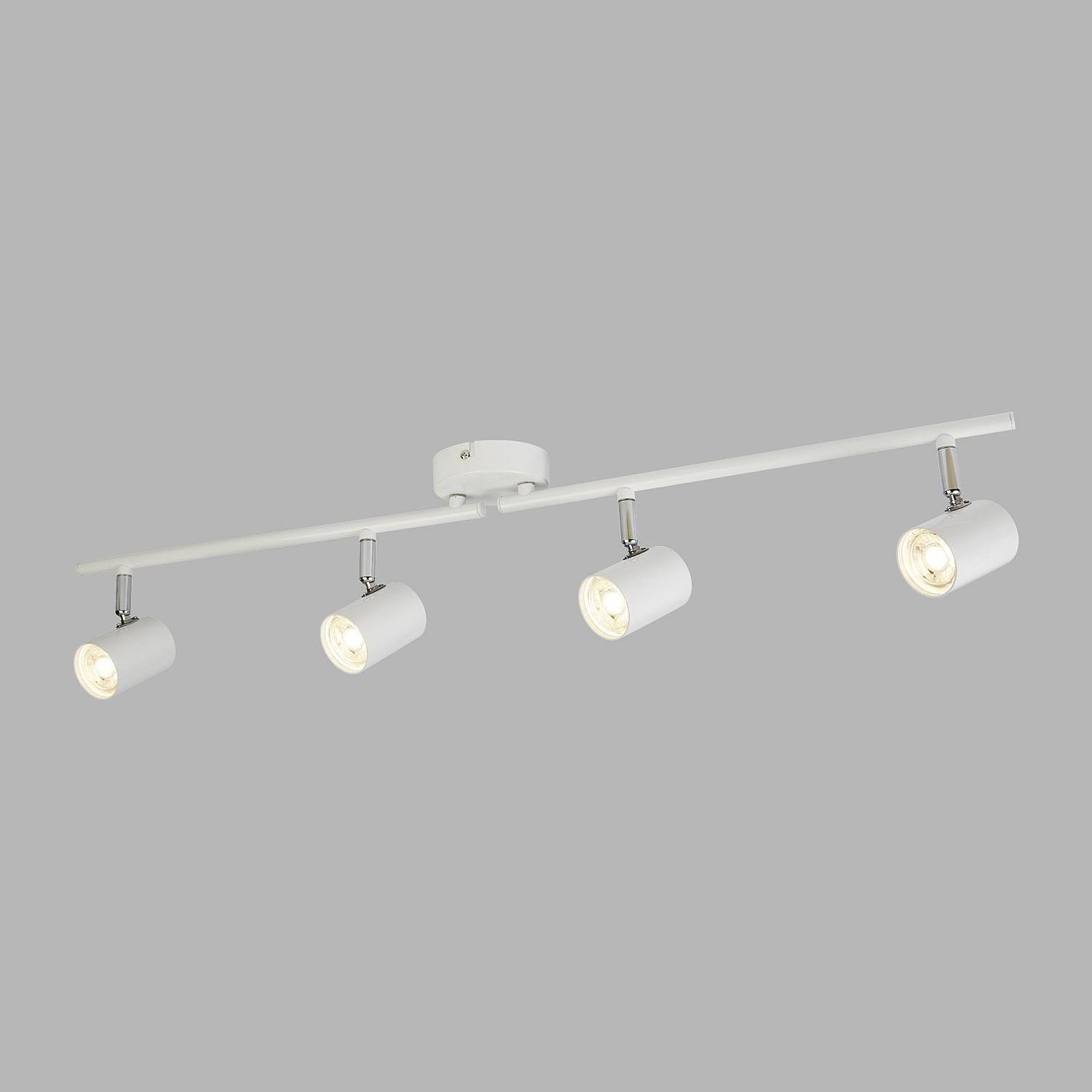 Plafoniera Contemporanea Rollo Acciaio Bianco Vetro Cromo Led 16,1W 3000K 3174WH