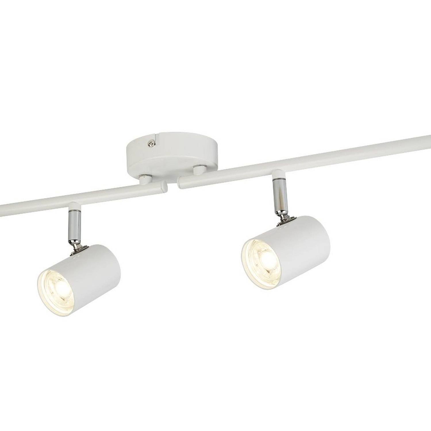 Plafoniera Contemporanea Rollo Acciaio Bianco Vetro Cromo Led 16,1W 3000K 3174WH