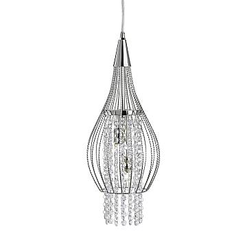 Lampadario Classico Razzo Acciaio Cromo Vetro 2 Luci G9