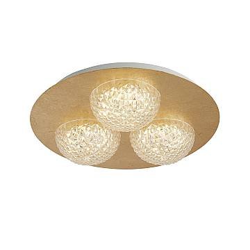 Plafoniera Celestia Acciaio Oro Policarbonato Trasparente Led 6,5W 3000K Plafoniera Celestia Acciaio Oro Policarbonato Trasparente Led 6,5W 3000K