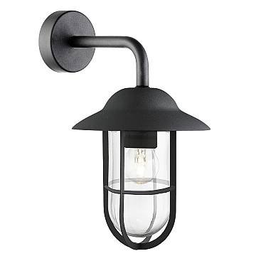Applique Classica Toronto Acciaio Nero Vetro Trasparente 1 Luce E27 Applique Classica Toronto Acciaio Nero Vetro Trasparente 1 Luce E27