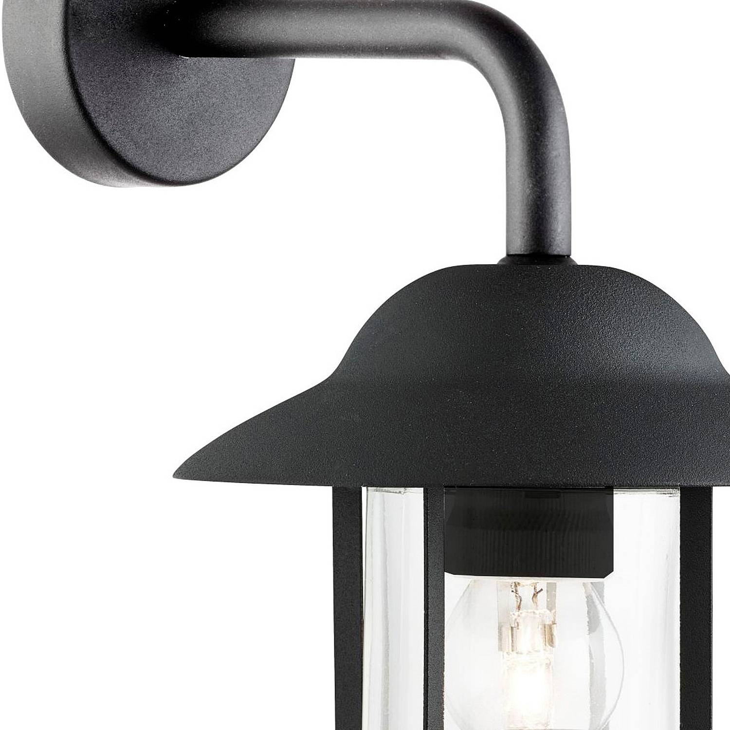 Applique Classica Toronto Acciaio Nero Vetro Trasparente 1 Luce E27 3291BK